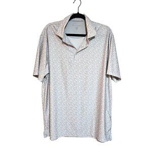 Hickey Freeman Men's Gray Patterned Golf Polo Shirt L/G Polyester Spandex
